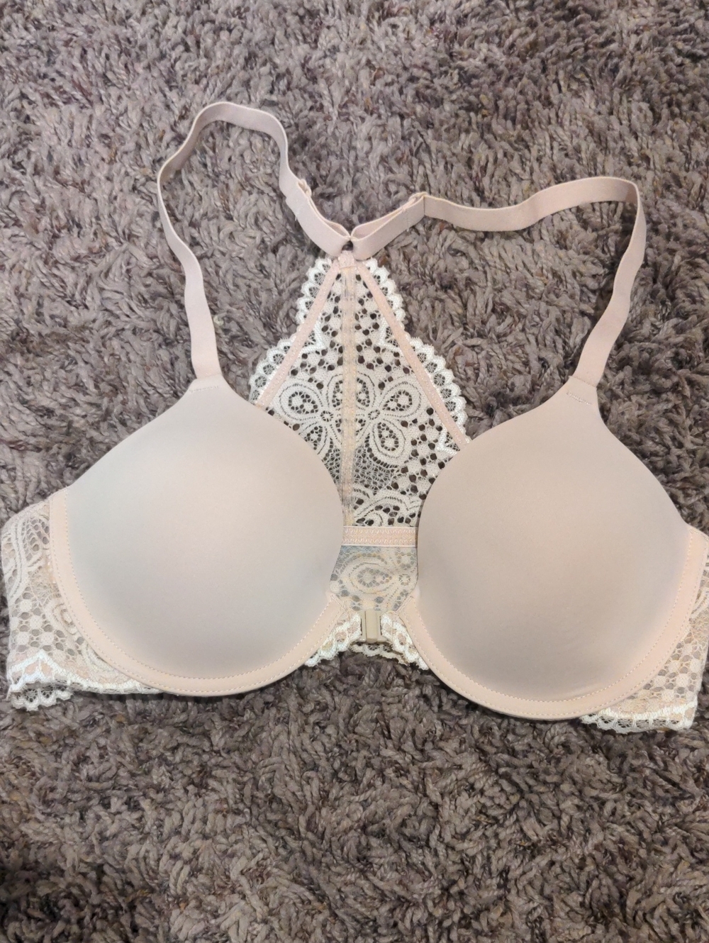 Maidenform Lace Racerback T-Shirt Bra in Light Blush
